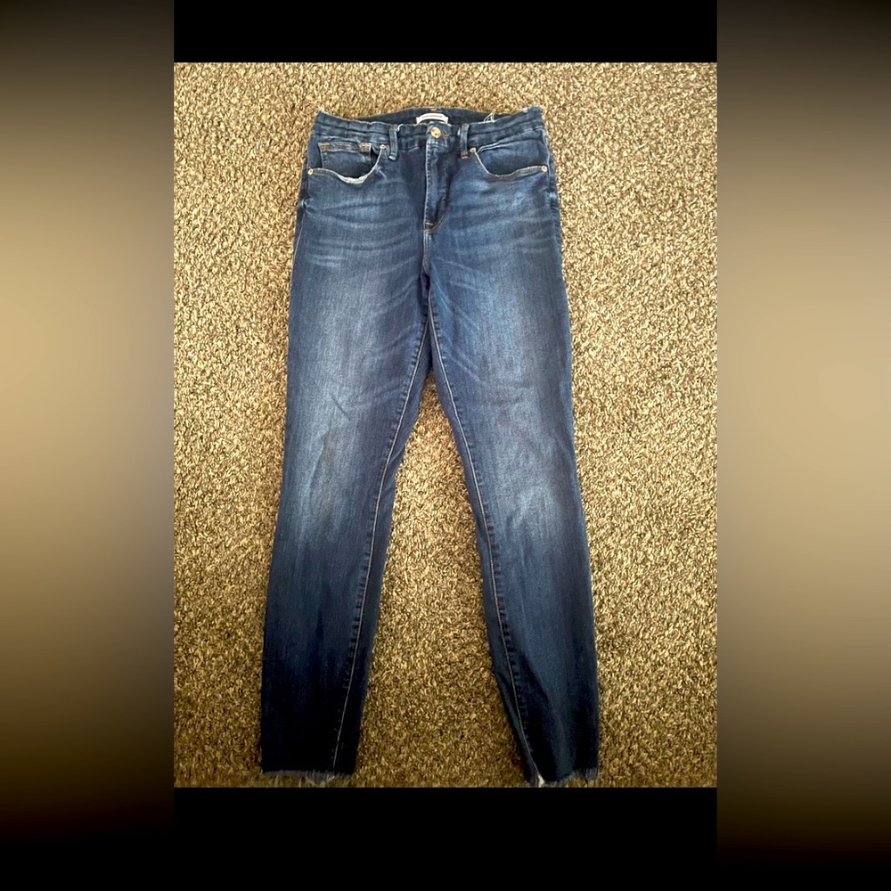 Good American Good Legs Jeans size 10 raw hem